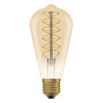 Ledvance Vintage 1906 LED E27 Päron Guld 7W 600lm - 822 Extra Varm Vit | Dimbar - Ersättare 48W