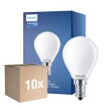 Flerpack 10x Philips Master Value LED Lustre E14 boll Matt 3.4W 470lm - 927 Extra Varm Vit | Bästa färgåtergivning - Dimbar - Ersättare 40W