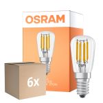 Flerpack 6x Osram LED Special E14 Tubular Lampa T26 Filament Klar 2.8W 250lm - 827 Extra Varm Vit | Dimbar - Ersättare 25W
