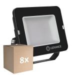 Flerpack 8x Ledvance LED Strålkastare Kompakt Svart 50W 5000lm 100D - 840 Kallvit | IP65 - Symmetrisk 