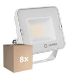 Flerpack 8x Ledvance LED Strålkastare Kompakt Vit 20W 2000lm 100D - 840 Kallvit | IP65 - Symmetrisk 