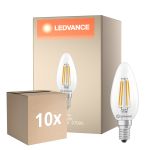 Flerpack 10x Ledvance Classic LED E14 Kronljus Filament Klar 3.4W 470lm - 827 Extra Varm Vit | Ersättare 40W