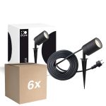 Flerpack 6x D'Lite Spik Ljus Fuse Strömkabel Svart | IP65 - Passande för 1x GU10 | incl. cable 2 Meter