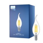 Philips MASTER LED E14 Böjd-tip Kronljus Filament Klar 3.4W 470lm - 922-927 Dim To Warm | Bästa Färgåtergivning - Dimbar - Ersättare 40W