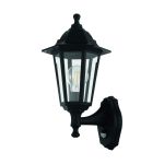 Eglo Vägglampa Duanera Svart | IP44 - Passande för 1x E27 - Rörelsesensor