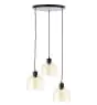 Brilliant Casto Pendellampa Glas Pendellampa Metall Svart Beige | 510mm - Passande för 3x E27
