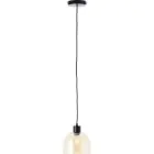 Brilliant Casto Pendellampa Glas Pendellampa Metall Svart Beige | 190mm - Passande för 1x E27