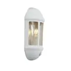 Ansell LED Vägglampa Latina Halv Lykta Vit - Passande för E27 Upp Till 42W | IP65 - Rörelse- och Ljussensor