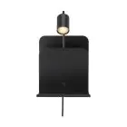 Nordlux Vägglampa Roomi Metall Svart | IP20 - Passande för 1x GU10 - med USB