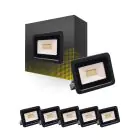Flerpack 6x Bright Choice LED Strålkastare 20W 2000lm 100D - 830 Varm Vit | IP66 - Symmetrisk
