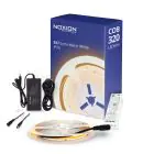 Noxion Led-Ljusslingor Naga 5 Meter Komplett set - Smart Wifi - 24V - 320LEDs/m - COB - 8W/m - 927 Extra Varm Vit | 8mm - IP20 - Bästa Färgåtergivning