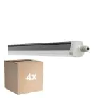 Flerpack 4x Ledvance Vattentät Allmänbruksarmatur Fukttät FLEX Kabelgenomföring 42W 6900lm - 865 Dagsljus | 150cm - Ersättare 2x58W