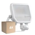 Flerpack 4x Ledvance LED Strålkastare Aluminium Vit 41W 6000lm 100D - 840 Kallvit | IP65 - Rörelse- Och Ljussensor - Symmetrisk