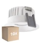 Flerpack 10x Ledvance LED Spot Fix Aluminium Vit 8W 680lm 36D - 930 Varm Vit | Utskärning   68mm - IP44 - Bästa färgåtergivning - Dimbar
