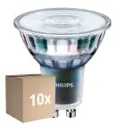 Flerpack 10x Philips MASTER LED Spot ExpertColor GU10 PAR16 5.5W 400lm 25D - 940 Kallvit | Bästa färgåtergivning - Dimbar - Ersättare 50W