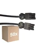 Flerpack 50x Noxion GST - Kompatibel Förlängningskabel Svart - Manlig + Kvinnlig - 5m - 3 pole 1,5mm2