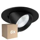 Flerpack 6x Noxion LED Spot Forza V2 Aluminium Svart 28/32/36/40W - 3300/3700/4100/4500lm 36D - 930-940-957 CCT | 160mm - Utskärning   145mm - Bästa Färgåtergivning
