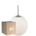 Flerpack 6x Nordlux Pendellampa Cafe 30 E27 Silver - Glas | Max. 25W
