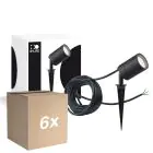 Flerpack 6x D'Lite Spik Ljus Fuse Strömkabel Svart | IP65 - Passande för 1x GU10 | incl. cable 2 Meter