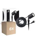 Flerpack 6x D'Lite Spik Ljus Fuse Strömkabel Svart | IP65 - Passande för 1x GU10 | incl. cable 2 Meter