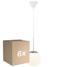 Flerpack 6x Nordlux Café Pendellampa Glas Vit | Passande för E27